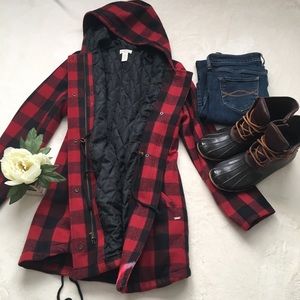 Levi’s wool mid-length hooded coat